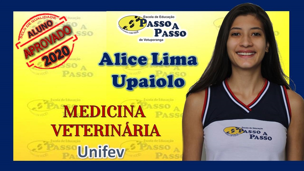Parabéns Alice Lima Upaiolo
