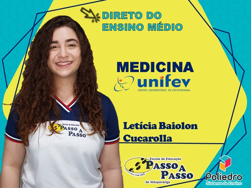 Parabéns Letícia Baiolon Cucarolla