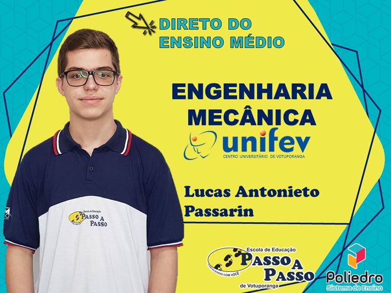 Parabéns Lucas Antonieto Passarin
