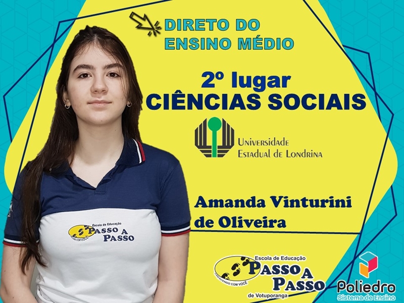Parabéns Amanda Vinturini de Oliveira