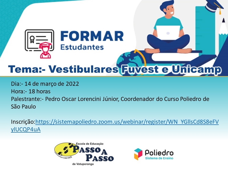 Formar Estudantes Vestibulares acontece hoje
