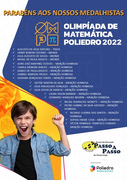 Medalhistas da Olimpíada de Matemática Poliedro