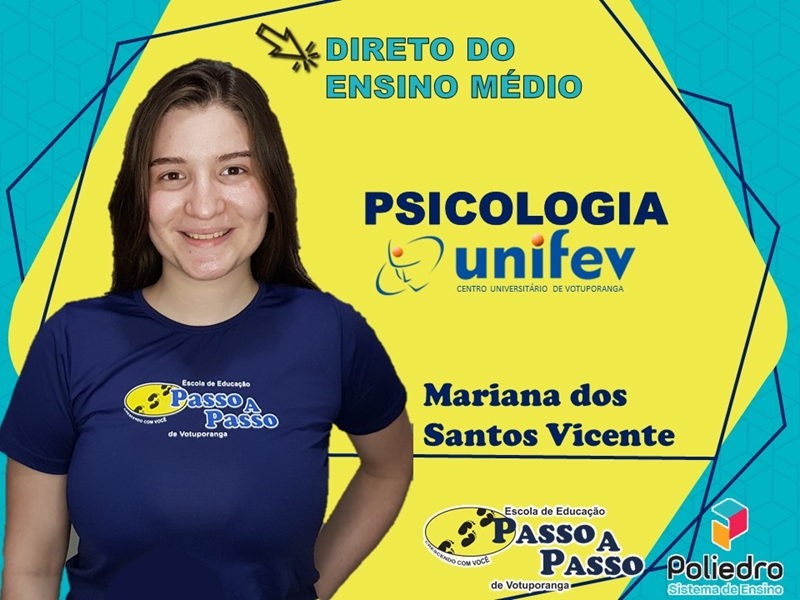 Parabéns Mariana dos Santos Vicente