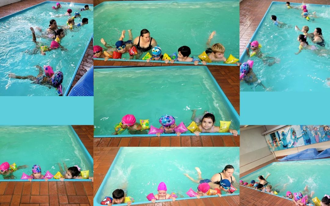 Recreação na piscina-jardim I tia Nilva