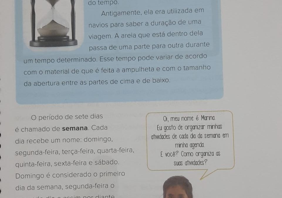 O tempo: 1º anos conhecem ampulheta