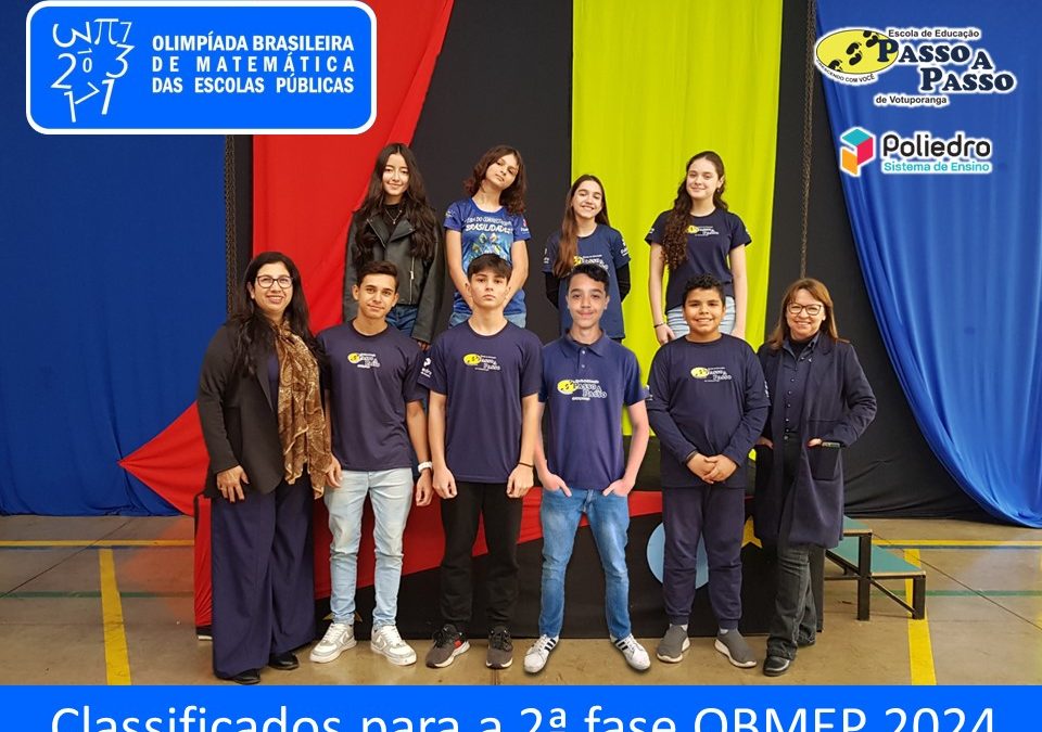 OBMEP 2024: Passo a Passo tem oito alunos classificados para a 2º fase